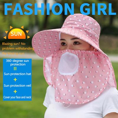1Pc Sun Hat Female Summer Hat Cover Face Breathable Sun Hat All-Match Summer Hat With Big Rim Anti-Ultraviolet Sunhat