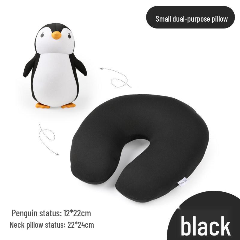 

Penguin Convertible U-Shaped Multi-use Pillow: Foam Bead Pillow & Cute Two-in-One Doll Neck Pillow with Custom Logo