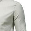Męska koszula wizytowa szara slim fit stójka jednolity kolor elegancka miękka męska koszula Henley do biznesu