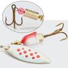 5Pcs Metal Spoon Spinner Lure Long Cast Metal Rotating Fishing Lure Hard Metal Spinner Baits with Hook Enduring