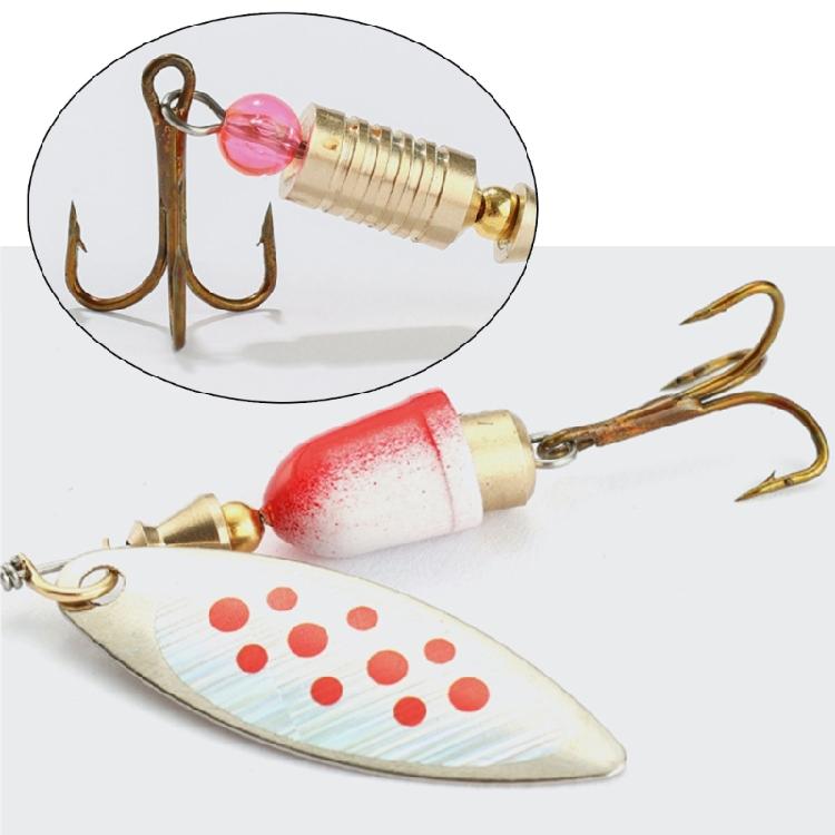5Pcs Metal Spoon Spinner Lure Long Cast Metal Rotating Fishing Lure Hard Metal Spinner Baits with Hook Enduring