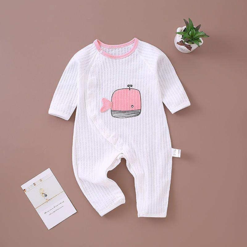 

Pure Cotton Baby Romper - Soft, Skin-Friendly, Long Sleeve Pajamas for Newborns Size 90 (20-24 lbs)
