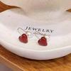 2026 New Year Red Heart Beaded Stud Earrings: Simple, Elegant, and Fashionable for Autumn/Winter
