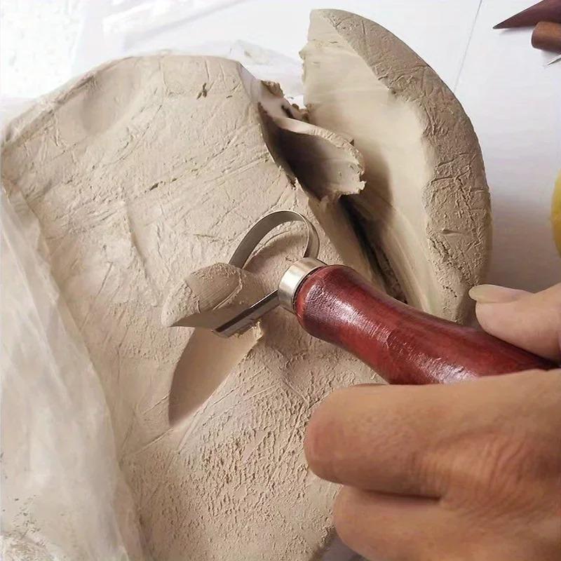 Kits Töpferwerkzeug Ton Schnitzmesser Schleifstein Plastilin DIY Werkzeug Anfänger Töpferhilfe Töpferhandwerk Oxford Reißverschlusstasche