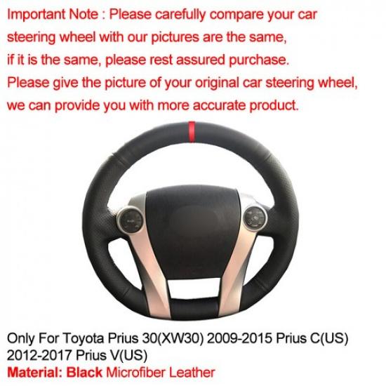 Hand Sewing Car Steering Wheel Cover For Toyota Prius 30(XW30) 2009-2015 C(US)