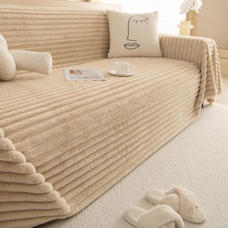 

Роскошный зимний теплый толстый кролик плюшевый диван полотенце мягкий короткий плюшевый диван чехол для 3-местного дивана защитный чехол для мебели 180x150cm 1pc кофейный