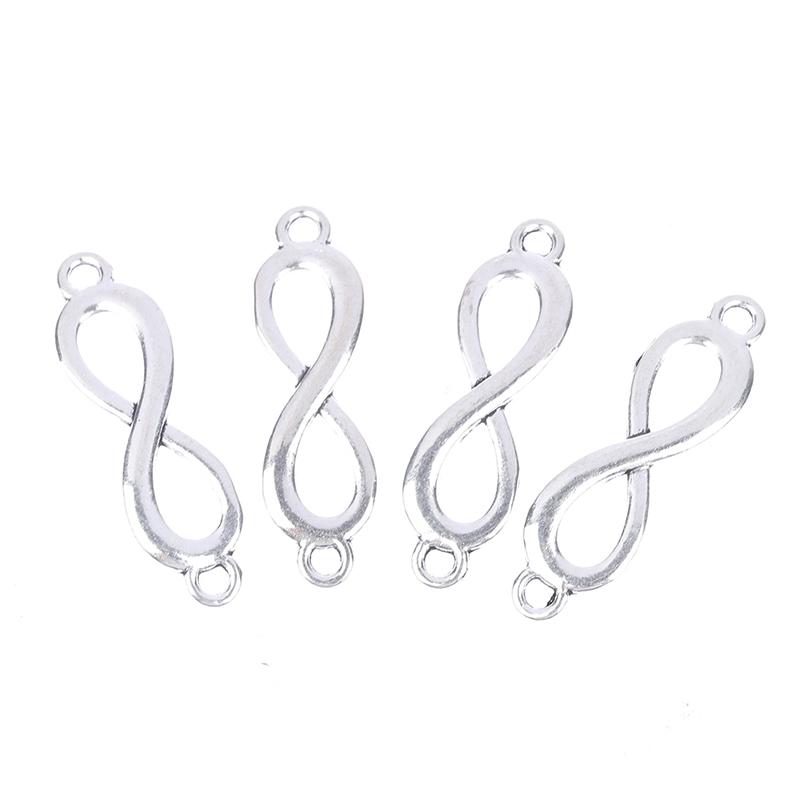 20Pcs Charms Link Infinity Symbol Connection Silver Color Pendants Diy Making