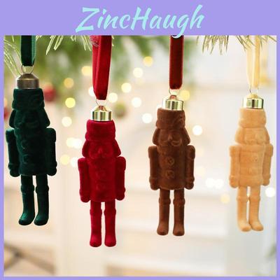 Christmas Nutcracker Ornament With Velvet Fabric For Holiday Tree Decor