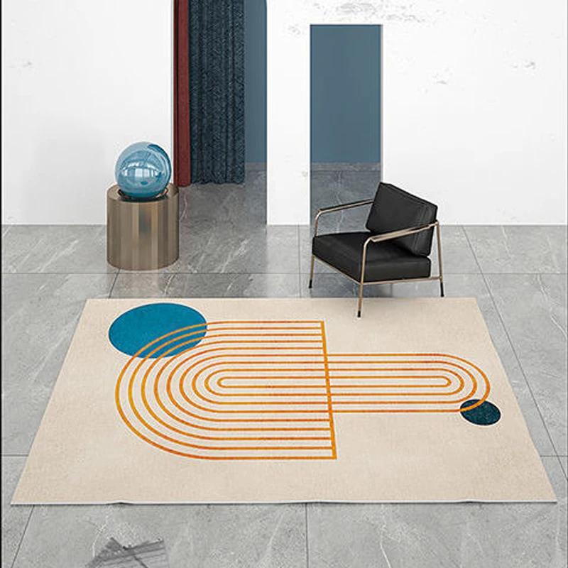 Nordic Modern Minimalist Living Room Carpet Abstract Non-slip Luxury Bedroom Rug Home Decoration Fluffy Square Vortex Mat