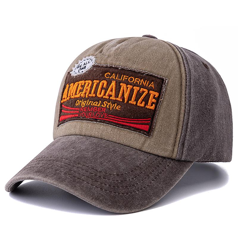 Unisex Washed Cotton Vintage Baseball Cap Americanize Letter Embroidery Dad Hat Outdoor Sports Hat For Men And Women