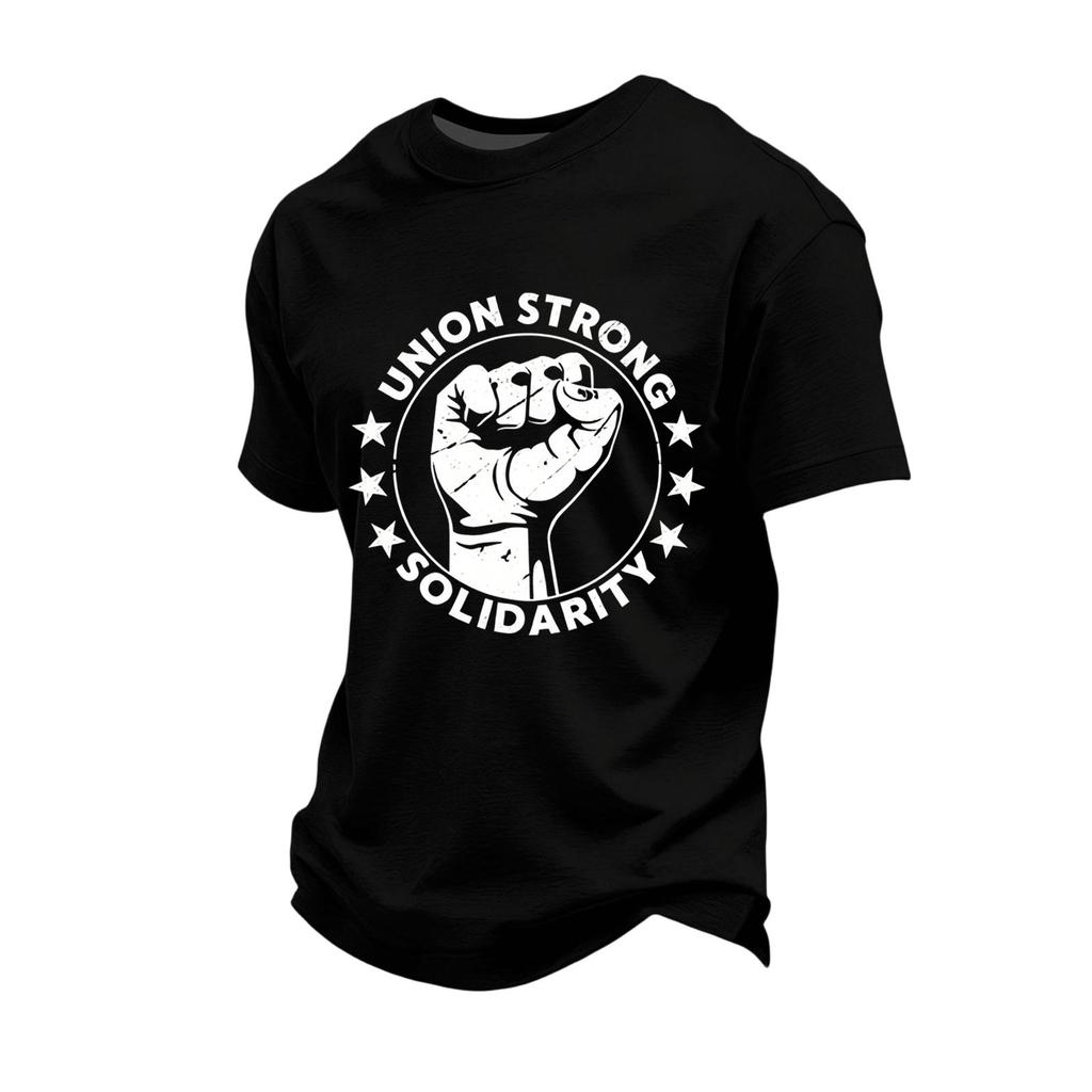 Men's Loose Fit Casual Short Sleeve T Shirt Labor Day Printed Graphic Tee Crew Neck Comfortable Cotton Blend Shirt for Everyday Wear