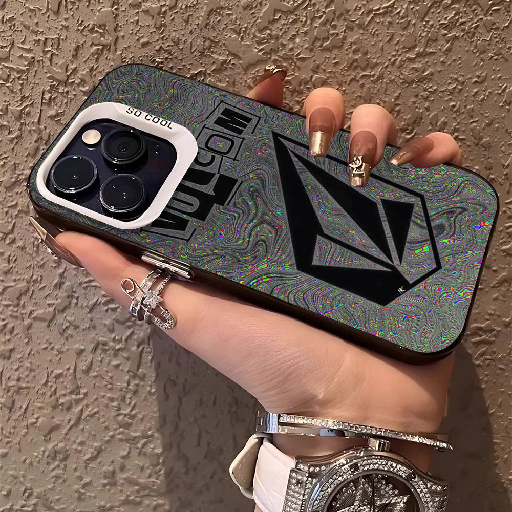 

V-Volcom LOGO Fashion For Iphone 15 14 13 Plus 17 16 12 11 Pro Max Matte Colored Silver Luxury Phone Cover iPhone 13 pro
