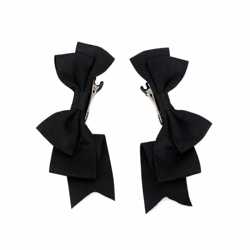 2Pcs Solid Color Bow Hair Clips Lolita Duckbill Clips Cute Bowknot Hairclip Headdress