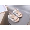 Kids Solid Soft Sole Beach Sandals Summer Leather Surface Casual Shoes For Boys Girls