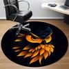 1PC Owl Head Office Round Area Rug, Indoor Mat Suitable For Office, Under Office Chairs Bedroom Living Room Home Decor, Room Deco 090