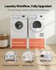 Laundry Pedestal, 355 mm Height, Washer and Dryer Pedestals with Pull-out Tray, 318 kg Weight Load Capacity, Non-Slip Feet, Heavy-duty Steel Washing