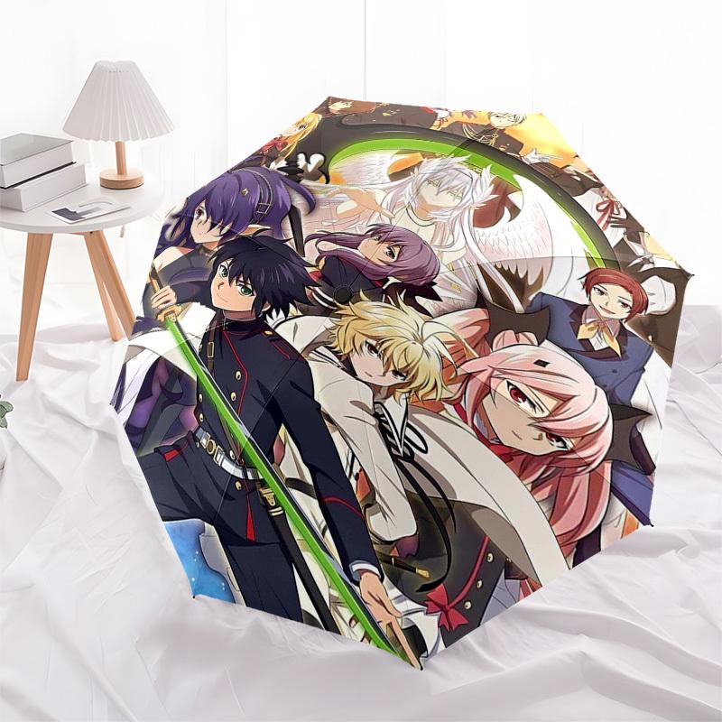 

1pc Angel Beats! Outdoor Umbrella - Automatic Opening & Closing, 3-Fold Design with Sword Art Online Characters, Perfect Gift for Fans, Travelers, Dai