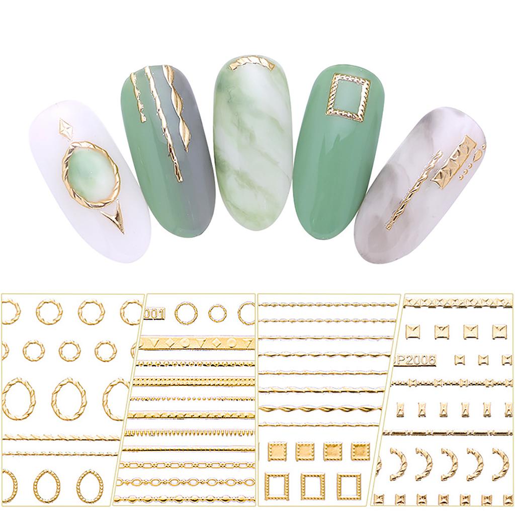 Nail Nail Sticker Decoration Geometry Style Geometry Shape Simple Nail Sticker For Women Beauty Health