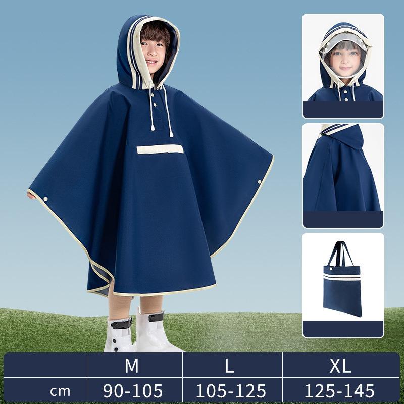 Imperméable pour enfants Style Cape Sacs d'école Version coréenne avancée Poncho pour enfants à l'école Imperméable pour faire du vélo