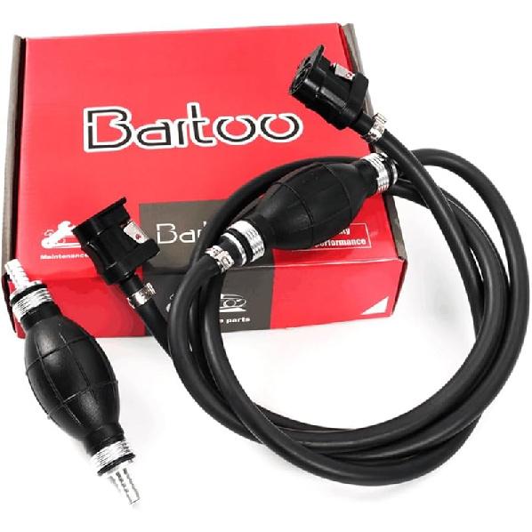 BARTOO Fuel Line Assembly,3/8in Nylon Braided Marine Fuel Hose Line Assembly with Primer Bulb for Marine Outboard Boat Motor RVs Tractors and