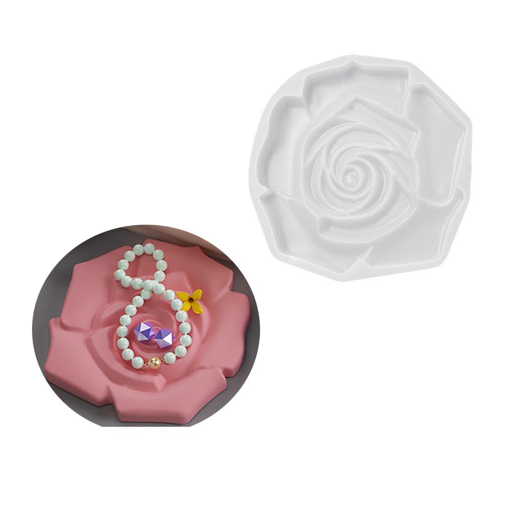 Tray Molds Cup Pad Molds Epoxy Resin Molds Rose Shaped Coaster Mold Silicone Material for DIY Hand-Making Resin Artworks