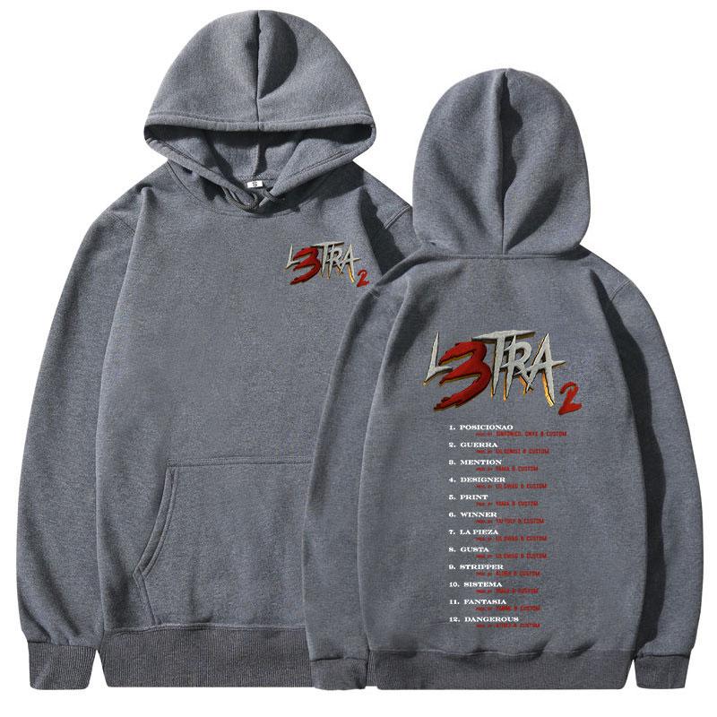 Rapper Luar La L L3TRA 2 Album Hoodies Herren Damen Mode Hip Hop Langarm Pullover Kapuzenpullover Lässig Komfort Übergroße Sweatshirts