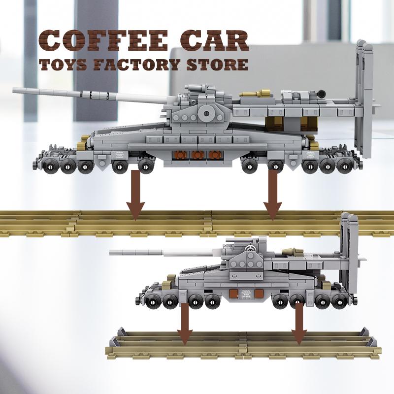 Non-Toxic Ww2 Army Railway Gun Building Blocks Military Weapon Tank Children Toys Armored Cars Model Moc Bricks Adult Kids New Year Gifts