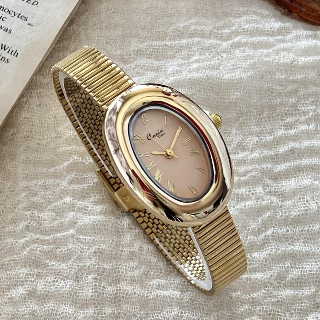 Fashion Oval Women's Quartz Watch Rome Dial Bracelet Gold Quartz Wristwatches Steel Band Watches Dropshipping Reloj De Mujer