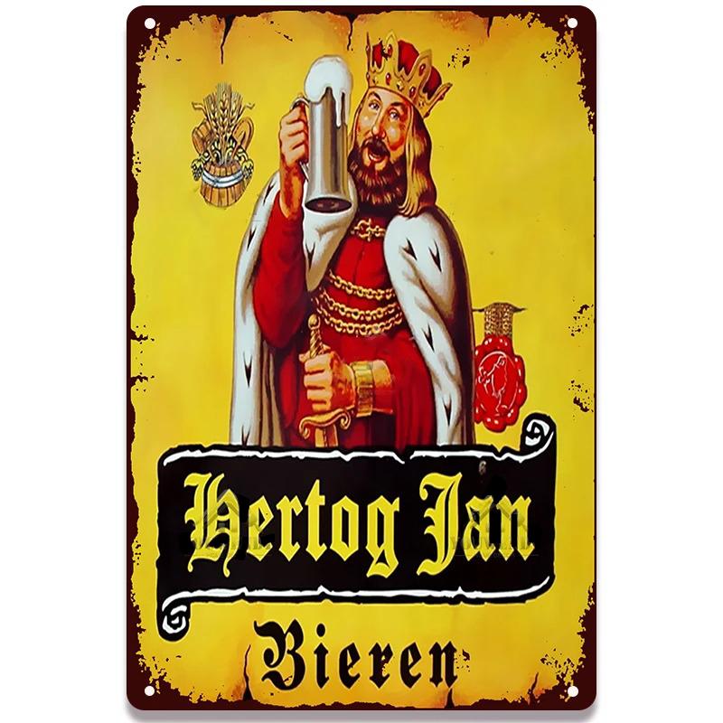 Retro Beer Posters Home Decor Plate Vintage Metal Tin Sign Hertog Jan Metal Plaque Pub Bar Wall Room Decoration