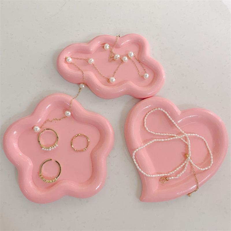 1Pcs Lovely Shaped Jewelry Dish Storage Tray DIY Trinket Plate Irregular Tray Creative Home Resin Decoration Props