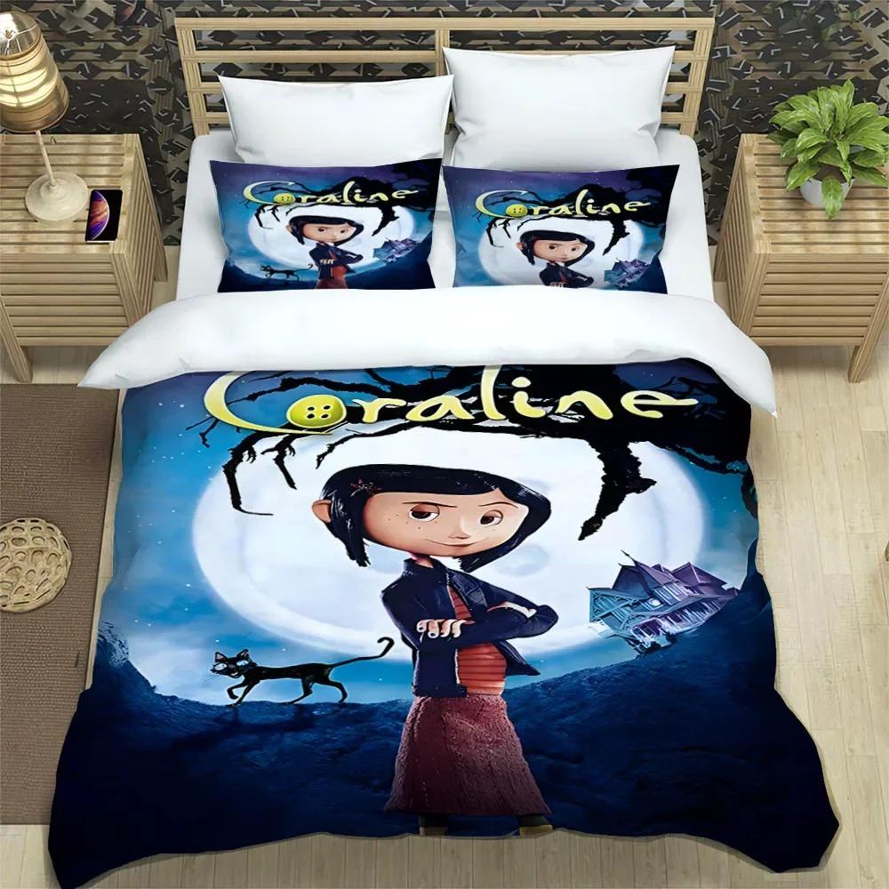 

3D C-Коралина мультфильм Комплекты постельного белья изысканный набор постельных принадлежностей пододеяльник набор одеяло комплект постельного белья роскошный подарок на день рождения 135x200cm 2pcs