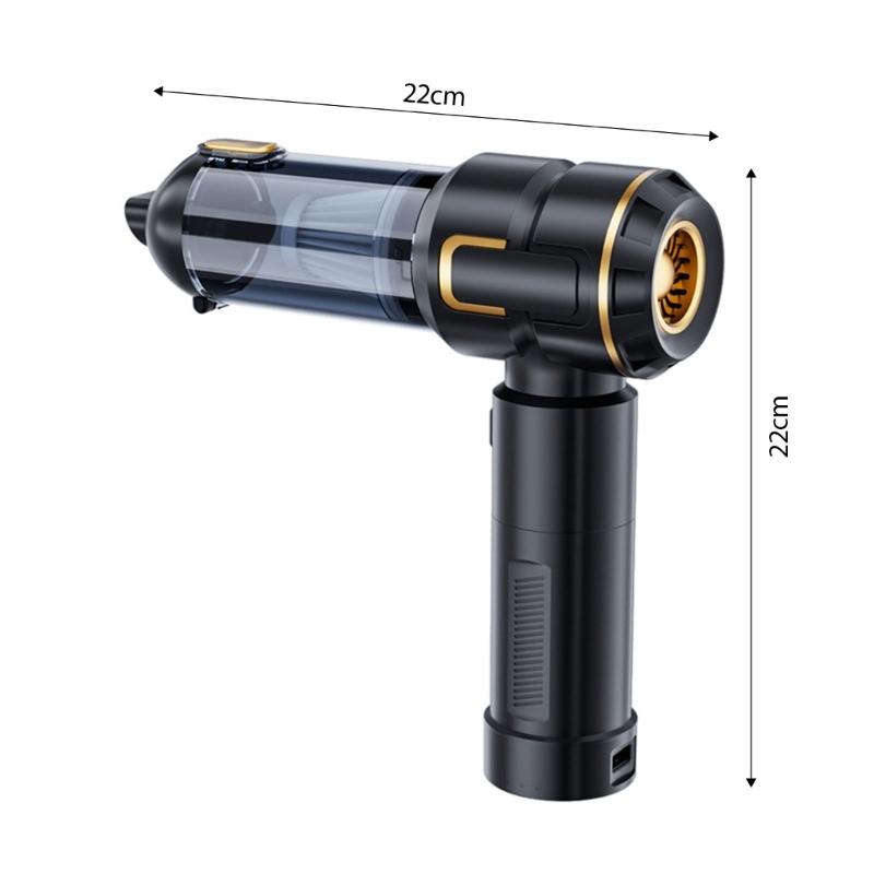 Detachable Car Vacuum Featuring LED Light Multifunction Design Including Suction Blower Inflator Sealer Function