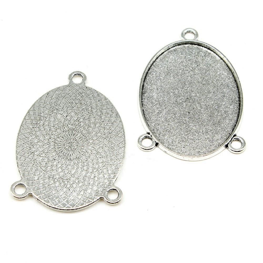 Multi Size Blank Bases Tray Three Loop Bezel Charm Base Connectors For Earrings Making