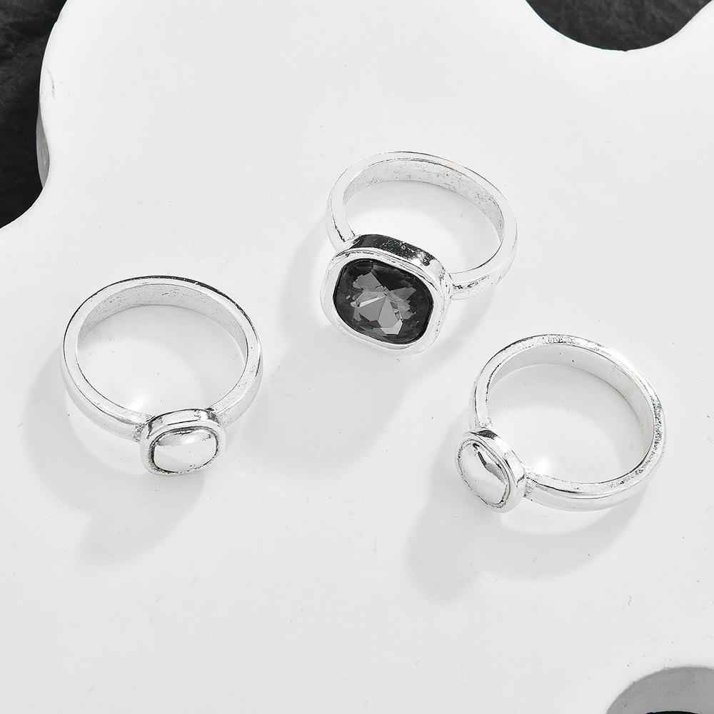 Spanish Square Circle Crystal Earrings Irregular Light Luxury Bracelet Women S Ring Set