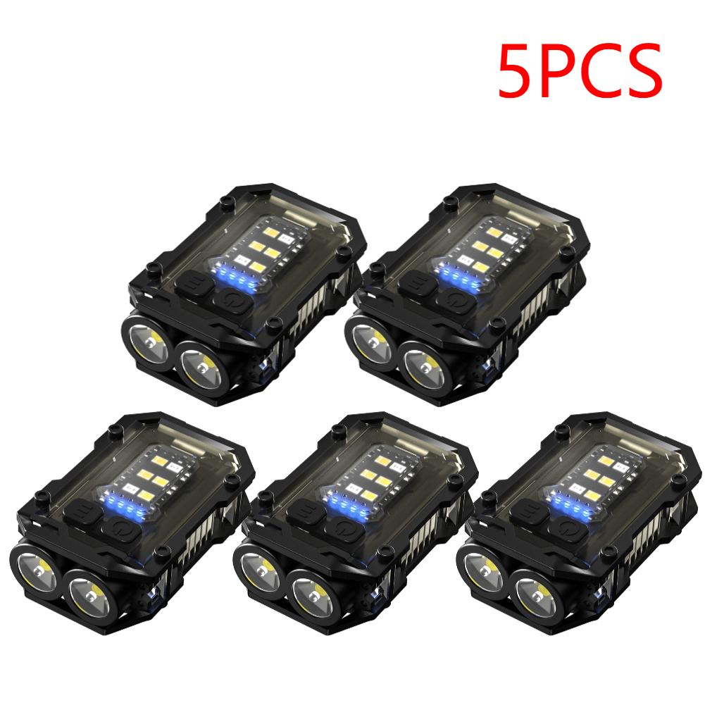 1-5pcs Portable Mini Keychain Light LED High Bright Flashlight Dual Light Source Outdoor Camping Fishing Multi-function Tool Tor