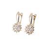 Vintage Elegant 3D Flower Huggie Earrings For Women Versatile Office Wear Exquisite Jewelry Gift