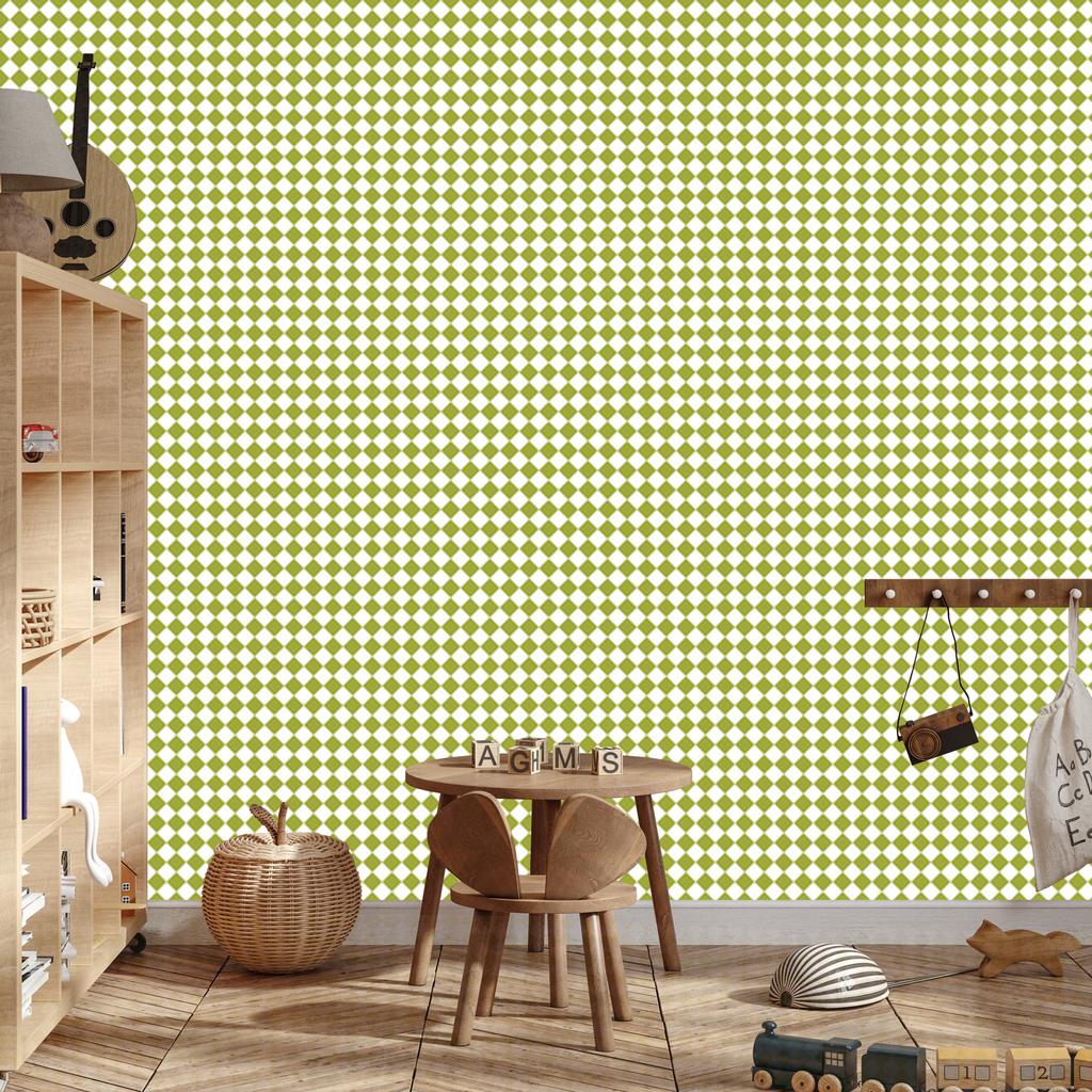 Geometric Rhombus Wallpaper Yellow and Beige for Living Room and Bedroom 50x1000