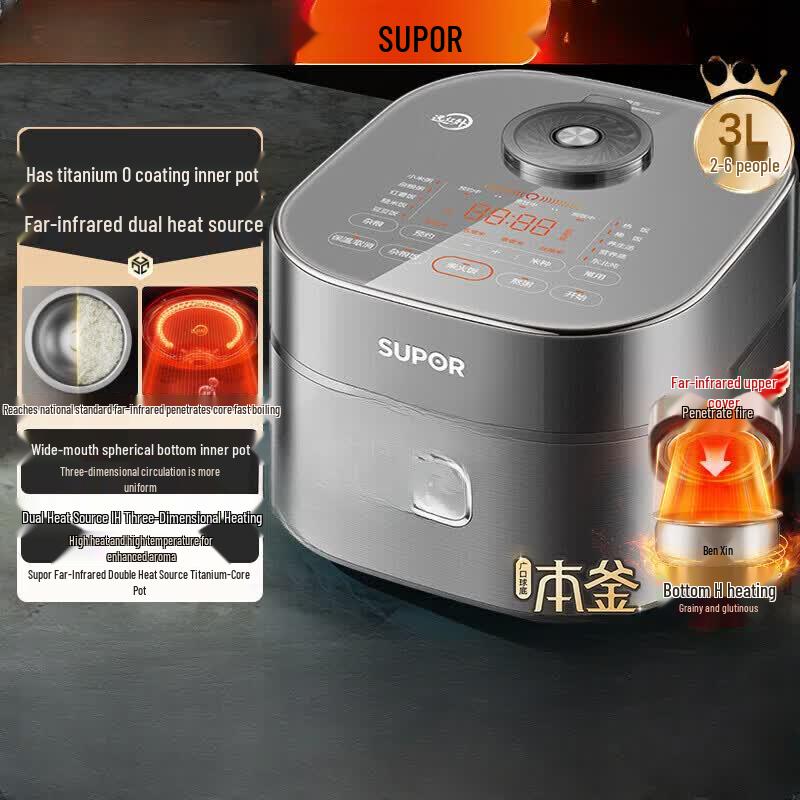 SUPOR Smart IH Rice Cooker, Titanium 0-Coating Pot