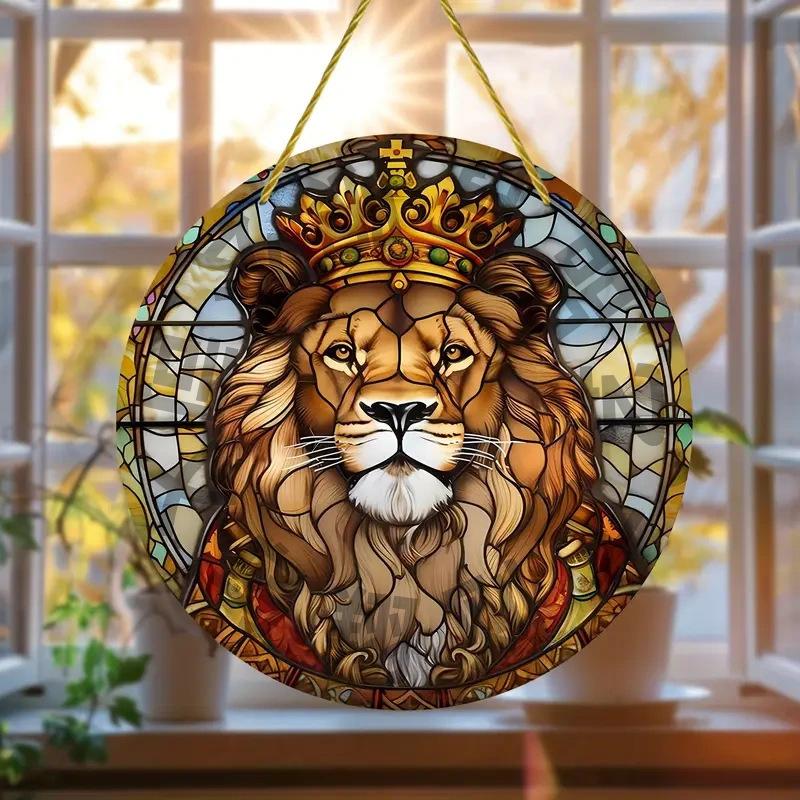 Acrylic Window Decoration Pendant Stained Cat On Desk Panel Decor Indoor Outdoor Garden Decor Or Housewarming Gift