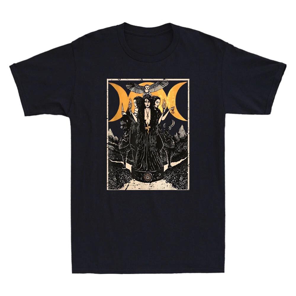 Hecate Triple Moon Goddess Wiccan Wicca Pagan Witch Horror Vintage Men s T-Shirt XL