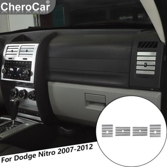 

4X Dashboard AC Air Vent Outlet Louver Trim Cover for Dodge Nitro 2007-12 Silver