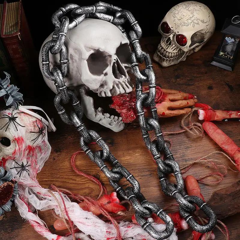 Halloween Props Fake Chain Plastic Barrier Chain Costume Prop Chains Prison Pirates Cosplay Accessory