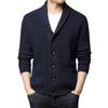 Men S Thickened Button Cardigan V Neck Solid Color Casual Knit Sweater Outerwear