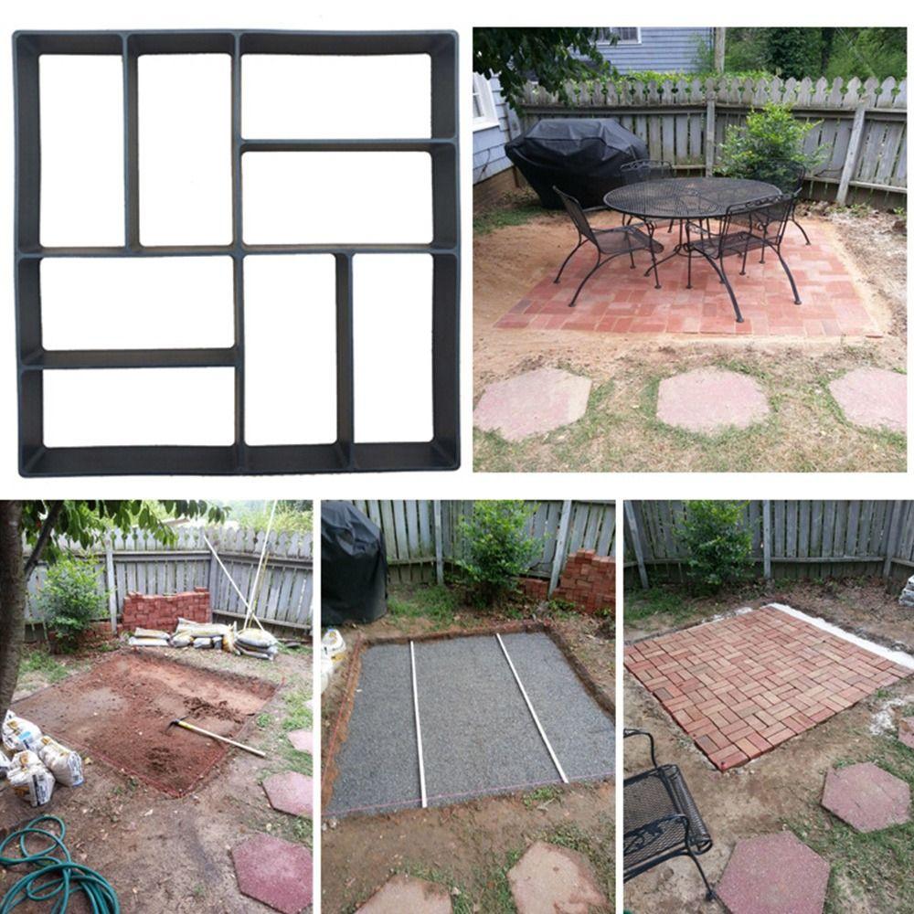 Gör-det-själv Trädgårdsgång Betongformar Golvbeläggning Cementform Återanvändbar Betong Tegeltillverkare