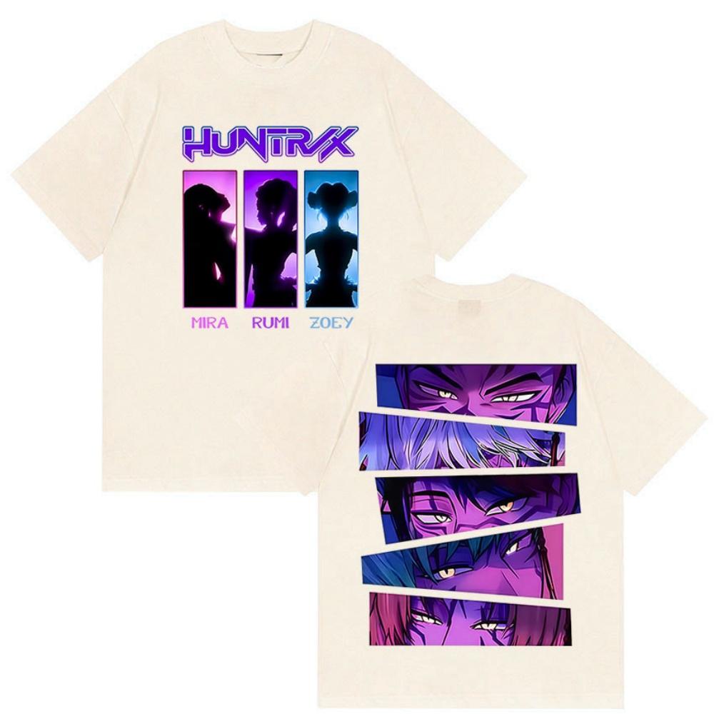 Devil Hunter Movie Pattern Printed T-shirt suitable for both men and women, fashionable and oversized T-shirt XS