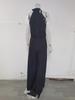 2026 Women's Elegant Waist-Cinching Long Sleeve Halter Jumpsuit with Lace-up and Print