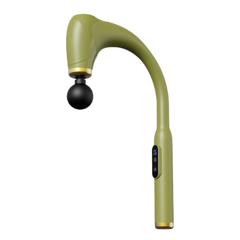 Curved Long-Handle Fascia Gun Massager for Neck, Shoulder, Waist, and Back