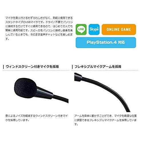 ELECOM Microphone USB Microphone with Switch Black HS-MC05UBK