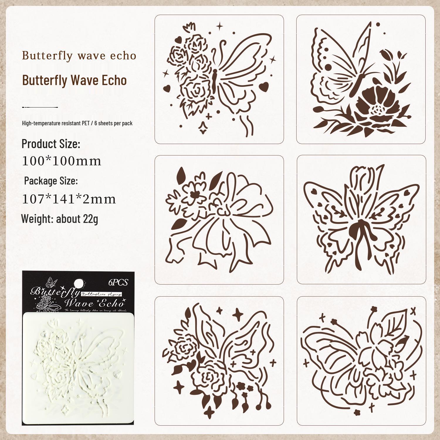 Yue Zhen Yu Meng Butterfly Dance Hand-Painted DIY Hollow-Out Painting Journal Template