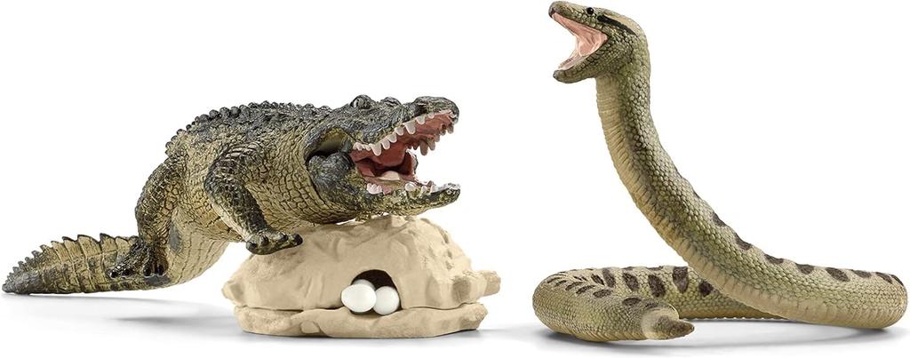 Schleich Wildlife Anaconda and Crocodile 42559